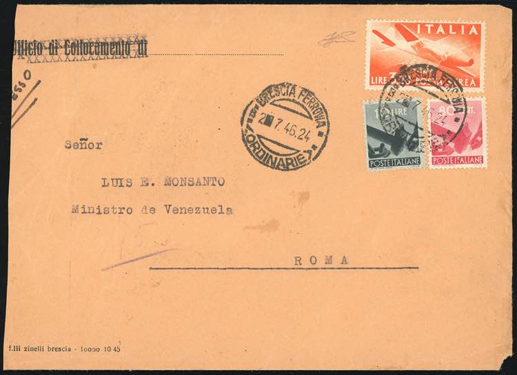 1946 - 3,20 lire Democratica posta ... 