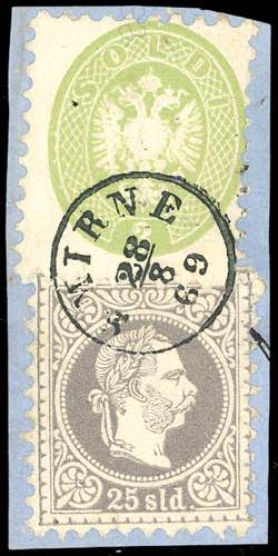 1864 - 3 soldi verde, dent. 9 1/2, ... 