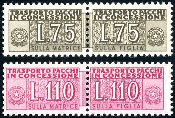 1955 - 75 e 100 lire, filigrana ... 