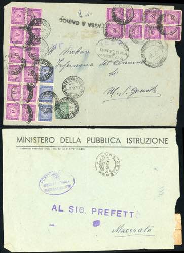 1950 - 8 lire lilla, blocco di 12 ... 