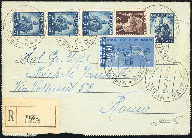 1950 - 5 lire biglietto postale ... 