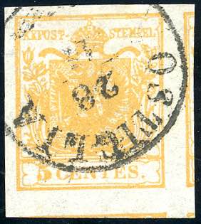 1850 -  5 cent. arancio (1h), ... 