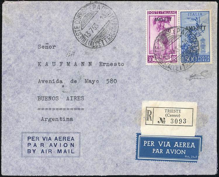 POSTA AEREA 1953 - 500 lire ... 