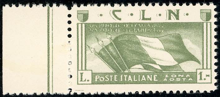 AOSTA 1944 - 1 lira verde grigio, ... 
