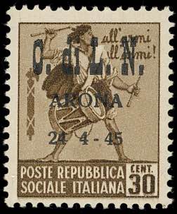 ARONA 1945 - 30 cent. Monumenti ... 