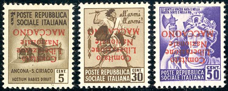 MACCAGNO 1945 - 5 cent, 30 cent. e ... 