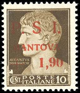 MANTOVA 1945 - 1,90 lire su 10 ... 