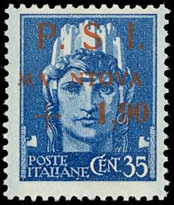 MANTOVA 1945 - 1,90 lire su 35 ... 