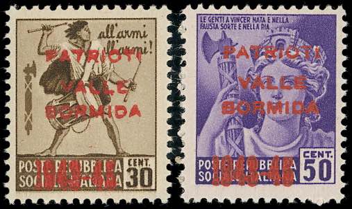 VALLE BORMIDA 1945 - 30 cent., 50 ... 