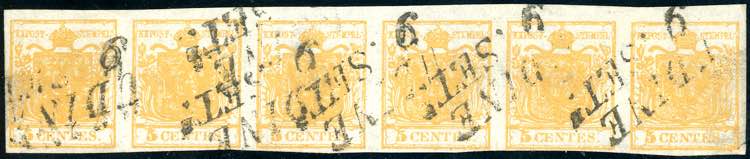 1852 - 5 cent. arancio (1h), ... 