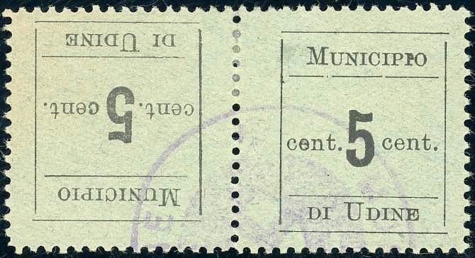 UDINE 1918 - 5 cent., coppia ... 