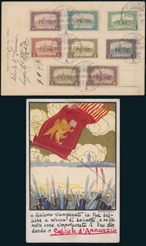 FIUME 1918 - Veduta, soprastampa a ... 