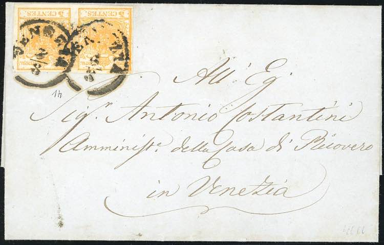 1855 - 5 cent. arancio (1h), ... 