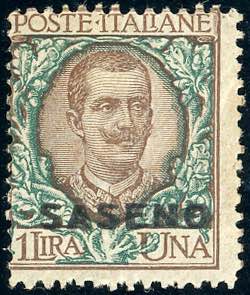 1923 - 1 lira, doppia soprastampa ... 
