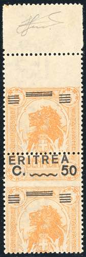 1922 - 50 c. su 5 a. Leoni, coppia ... 