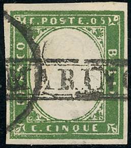 1863 - 5 cent. verde (Sardegna ... 