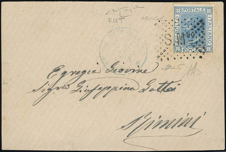 1867 - 20 cent. azzurro, tiratura ... 