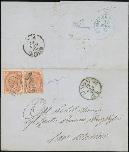 INCOMING MAIL 1867 - 10 cent. De ... 