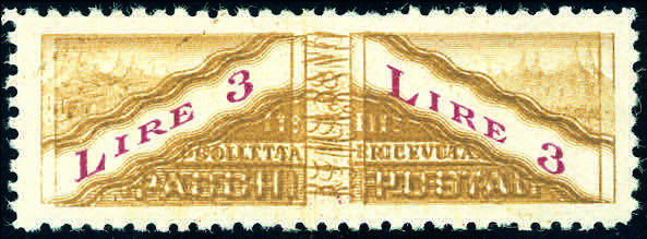 1928 - 3 lire, doppia stampa del ... 