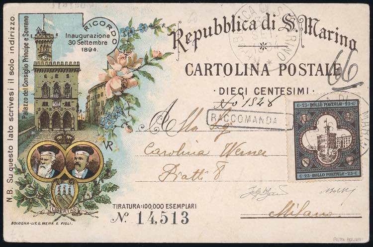 1894 - 10 cent. Palazzo del ... 