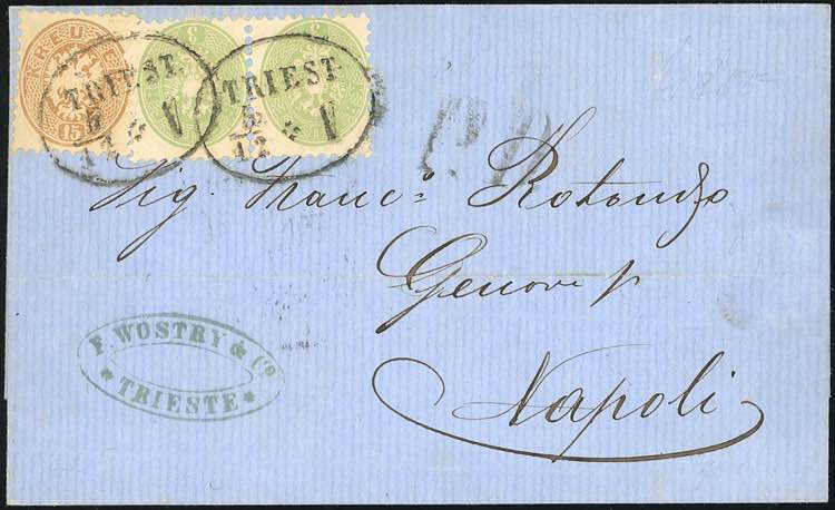 AUSTRIA 1865 - 3 kr., coppia, 15 ... 