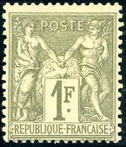 FRANCIA 1876 - 1 fr. verde bronzo ... 