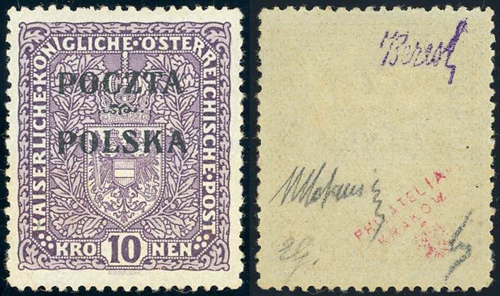 POLONIA 1919 - 10 k. Violetto ... 