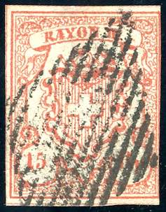 SVIZZERA 1852 - 15 r. Rayon III, ... 