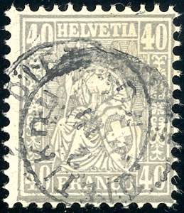 SVIZZERA 1881 - 40 cent. grigio, ... 