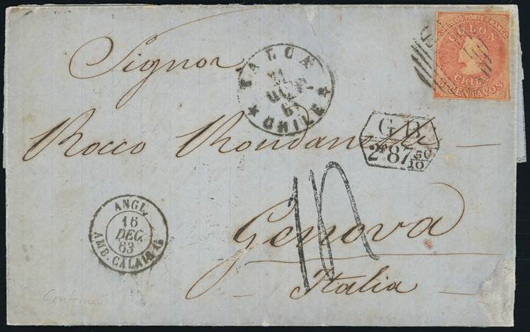 CHILE 1863 - 5 c. Colombo, ... 