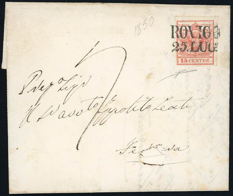 1850 - 15 cent. rosso, I tipo (3), ... 
