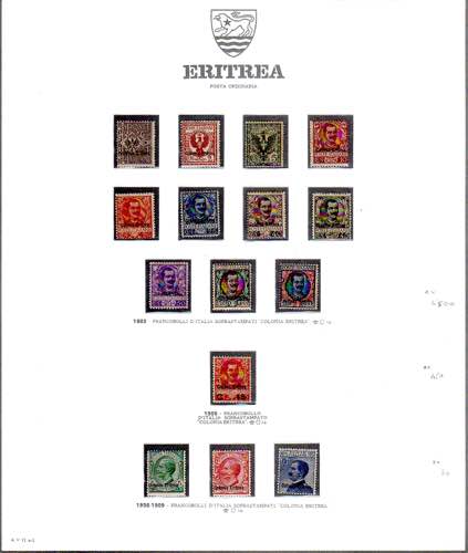 COLONIE ITALIANE ERITREA 1895/1936 ... 