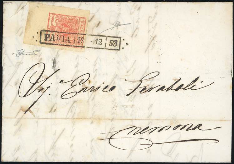 1853 - 15 cent. rosso, III tipo, ... 