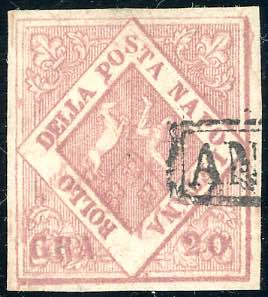 1858 - 20 grana rosa brunastro, II ... 