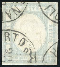 1861 - 50 grana azzurro grigio ... 