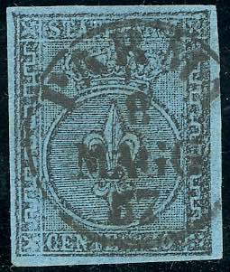 1852 - 40 cent. azzurro chiaro ... 