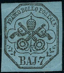 1852 - 7 baj azzurro (8), nuovo, ... 