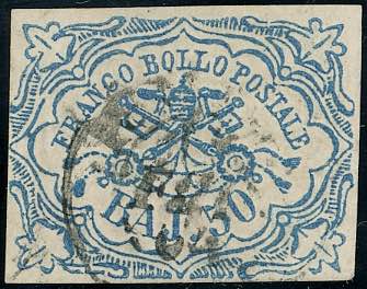 1852 - 50 baj azzurro (10), usato ... 