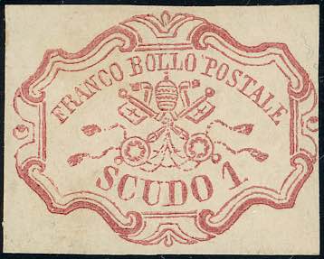 1852 - 1 scudo rosa carminio (11), ... 