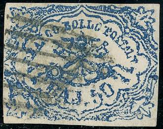 1864 - 50 baj azzurro oltremare ... 