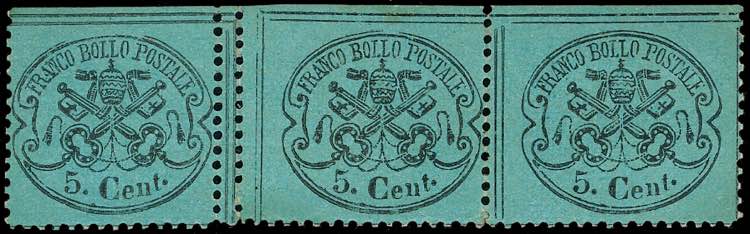 1867 - 5 cent. azzurro verdastro, ... 