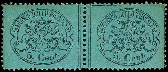 1867 - 5 cent. azzurro verdastro, ... 