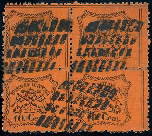 1867 - 10 cent. arancio vermiglio ... 