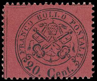 1868 - 20 cent. rosso bruno (27), ... 