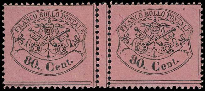 1867 - 80 cent. rosa lillaceo, ... 