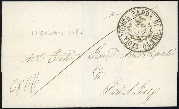 1860 - Sovracoperta di lettera in ... 