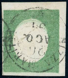 1854 - 5 cent. verde giallo (7), ... 