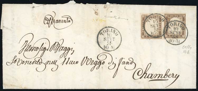 1858 - 10 cent. terra dombra ... 