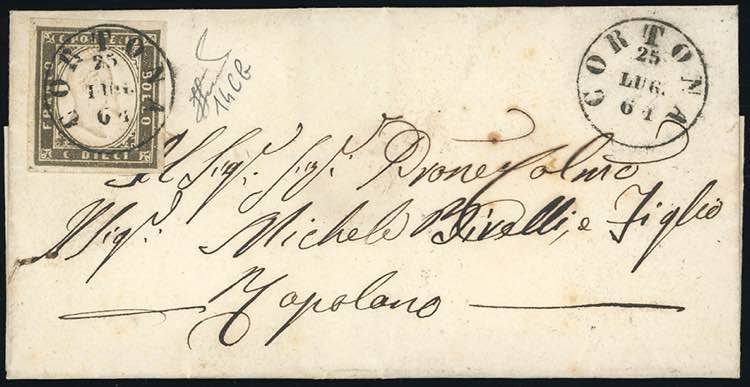 1861 - 10 cent. oliva grigio ... 