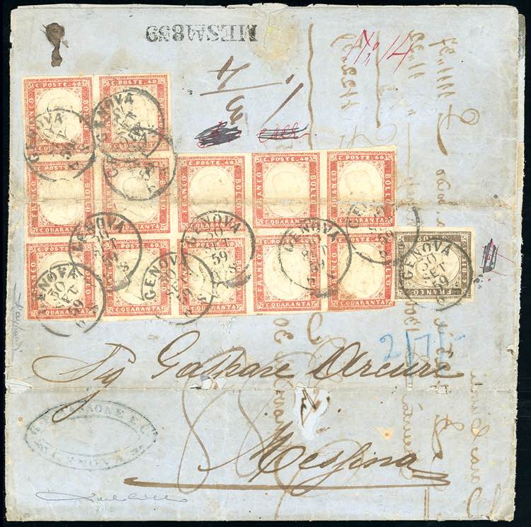 1859 - 40 cent. rosso scarlatto ... 